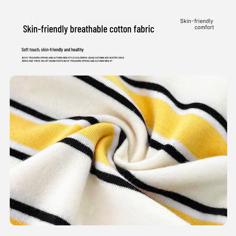 Boys' Pure Cotton Striped Short-Sleeve T-Shirt