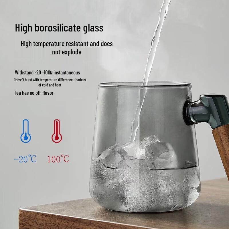 Fuguang Tea Infuser Glass Cup with Wood Grain Handle