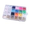Clay Beads Kit for Bracelet Making 12 Colors 6mm Polymer Flat Round Clay Bead DIY Jewelry Making Accessoies 24 Grids