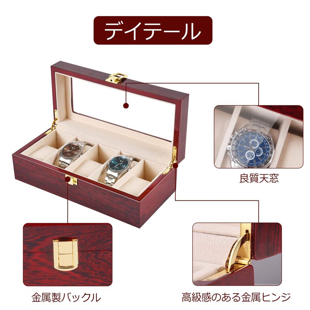 Insputer Watch Storage Case for 5 Perfect As a Birthday Wooden Luxury Watch Collection Perfect Gift for Respect for the Aged Compatible with and