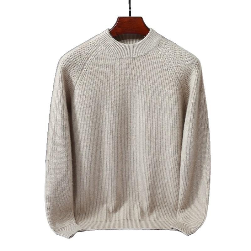 Cashmere sweater semi-turtleneck thickened sweater thermal knitted sweater new cashmere sweater men's