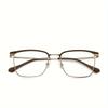 Light Weight Half-Frame Round Clear Lens Glasses Metal Frame Computer Spectacles for Women and Men