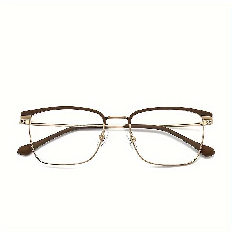 Light Weight Half-Frame Round Clear Lens Glasses Metal Frame Computer Spectacles for Women and Men