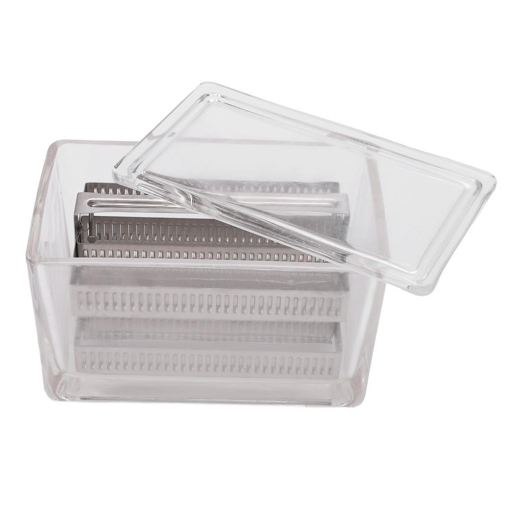 Glass Staining Jar with Lid Animal and Plant Specimens Slide Staining Tank Clear Container for