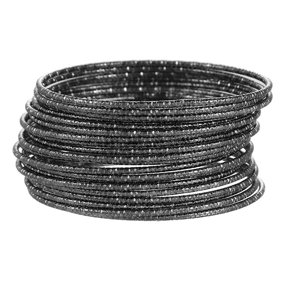 Geometrisches Reifen-Manschettenarmbänder-Set Mit Galvanisierter Oberfläche Für Männer Und Frauen Sommer 2025
