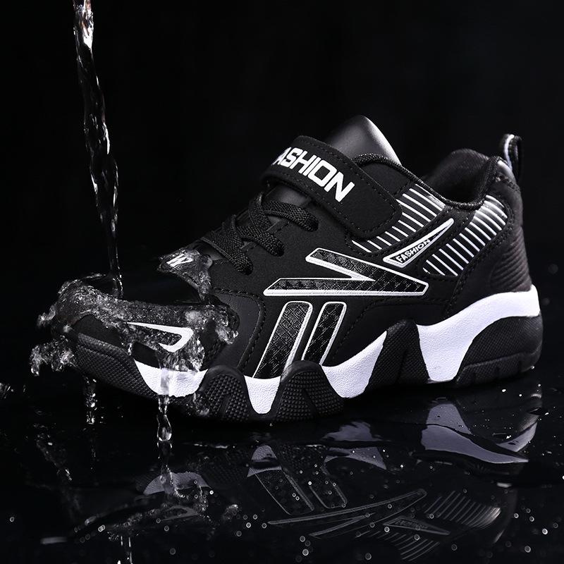 Leather Students Boys' Sports Shoes Waterproof and Non-slip Middle Help Middle School Children Elementary School Students Walking Shoes Outdoor Hikin