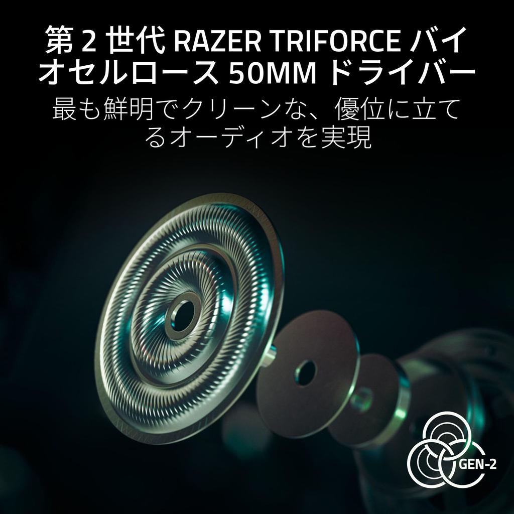 Razer BlackShark V3 Pro Wireless Gaming 2nd Generation HyperSpeed 2nd Generation TriForce Biocellulose 50mm HyperClear 12mm Battery Compatible with