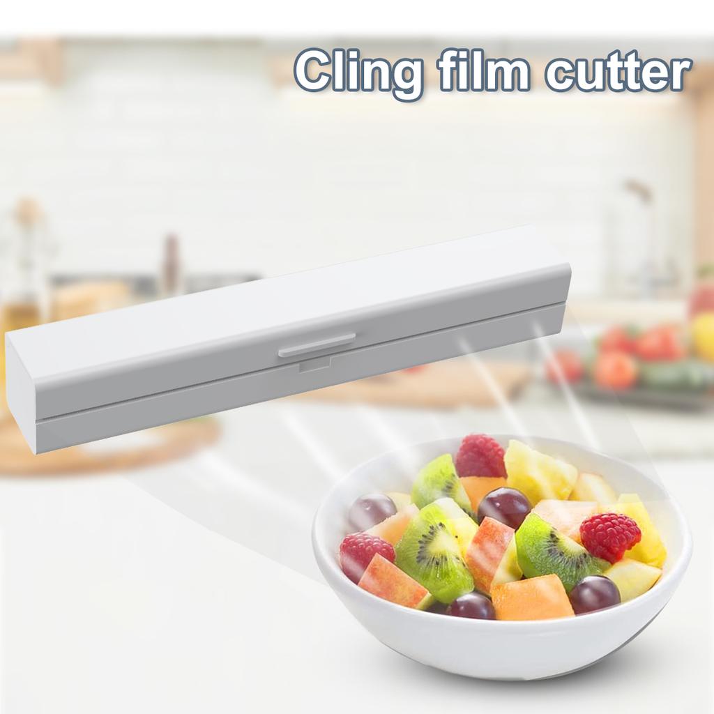 Cling Film Cutter Magnetic Cling Wrap Dispenser Plastic Wrap Dispenser with Cutter Reusable Food Cling Wrap Film Cutter Tin