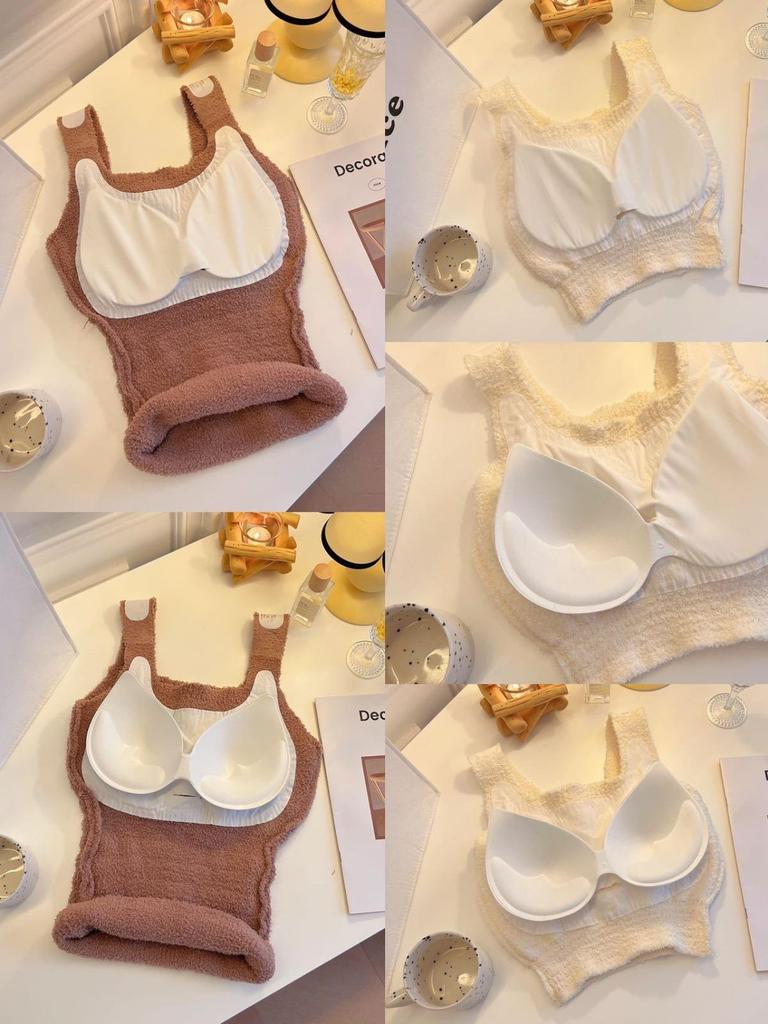 Women's Lambswool Slimming Vest: Warm Fleece-Lined Underwear with Chest Pads for Autumn/Winter