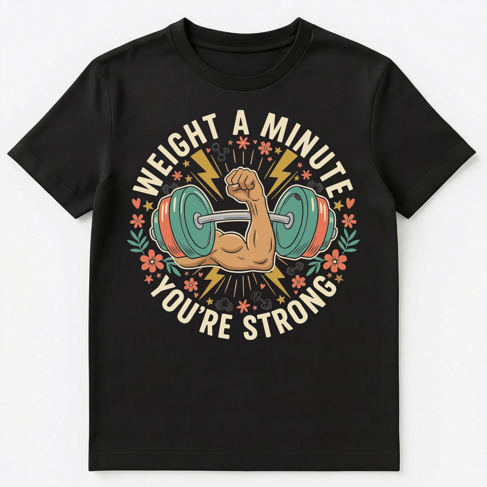 Weight A Minute Youre Strong Motivational Quote Unisex T-Shirt 4XL