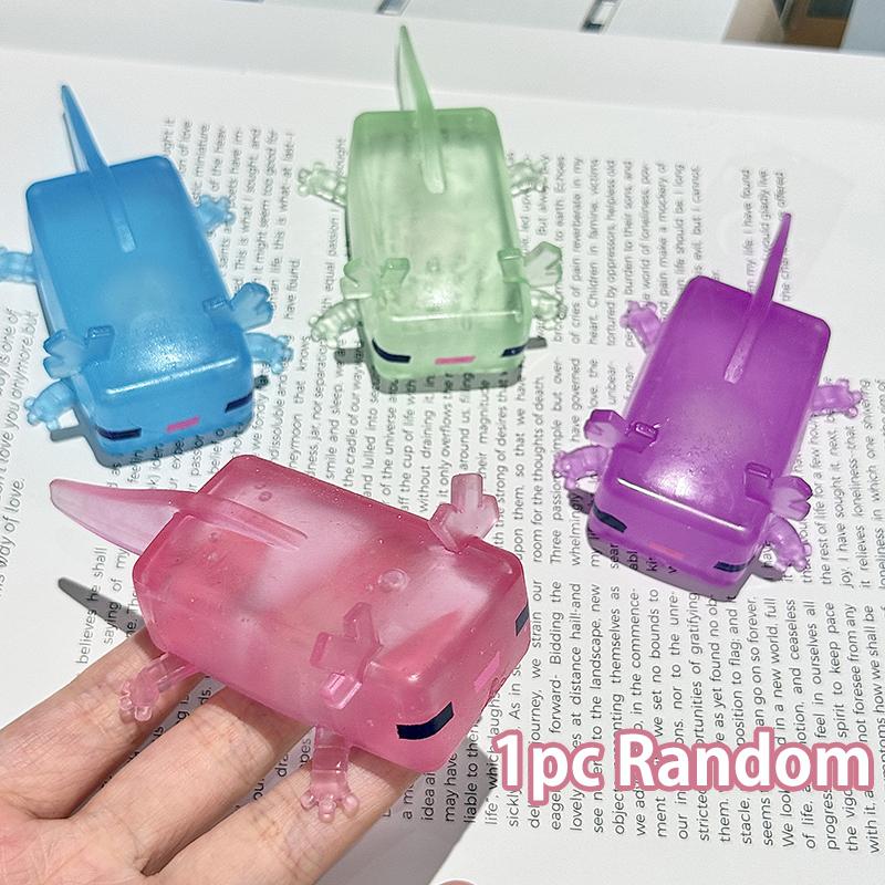 Quetschbares Axolotl-Spielzeug mit Glitzer-Pailletten, langsam aufsteigende Stressabbau-Kugel, Tier-Sensorik-Fidget-Spielzeug, Quetsch-Entlüftungsspielzeug, Lustiges Spielzeug, Geschenk