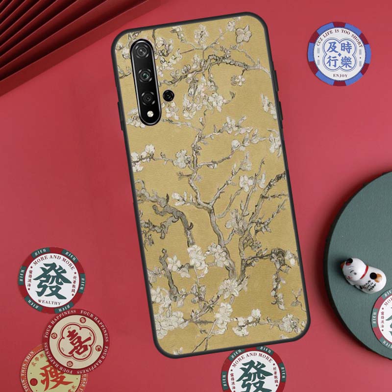 Blossoming Almond Tree For Huawei Nova Y60 Y70 Y90 Y72 Y73 Y61 Y91 7i 8i 11i 12i 12s 9 10 SE P20 P30 P40 Lite Case