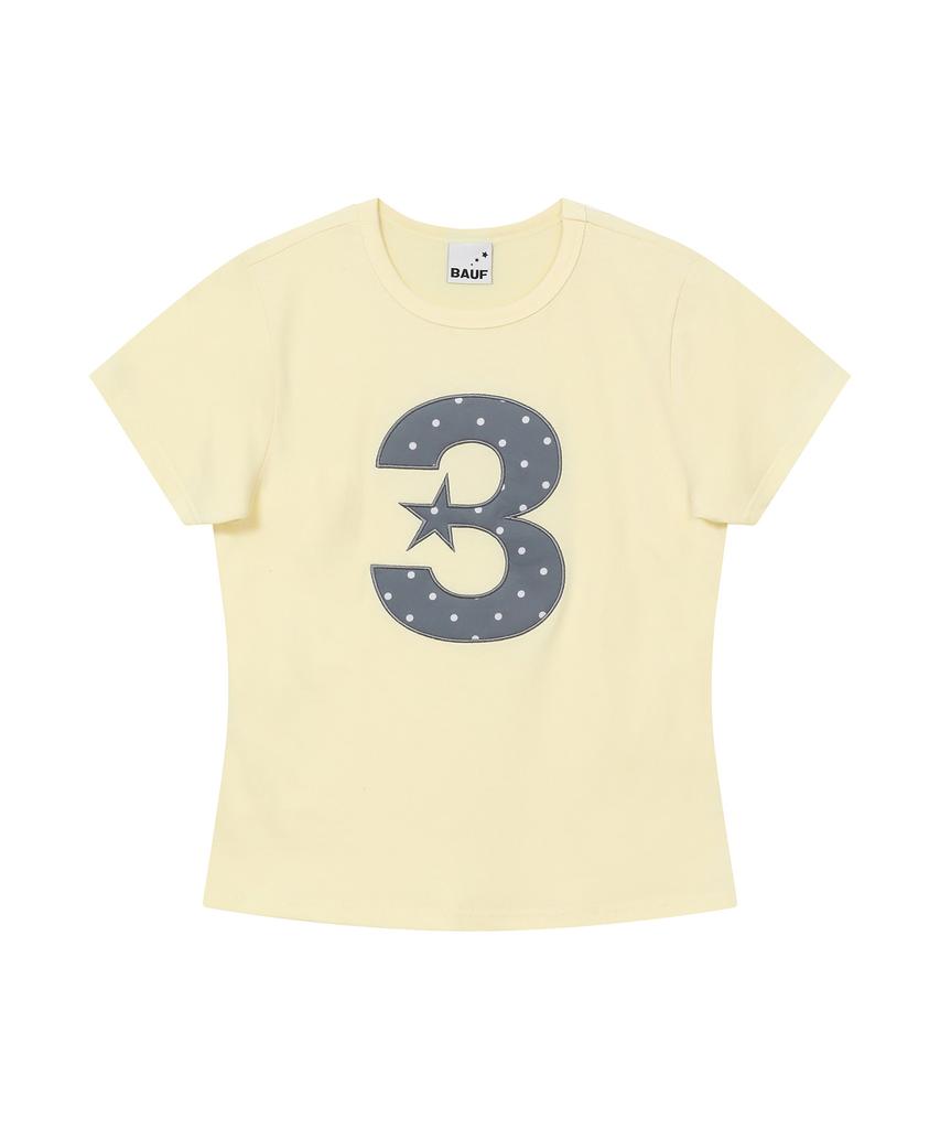 BAUF 3 Logo Dot Slim Fit T-Shirt [Yellow]