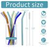 Straw Glass Straw Reusable Clear Bent Cute Straws for Drinking Smoothie Cocktail Shakes Beverages
