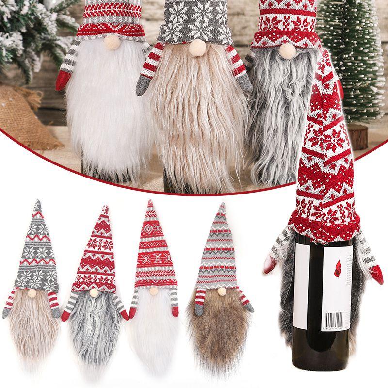 Gonk Merry Christmas Wine Bottle Cover Bag For Festive Holiday Table Decor