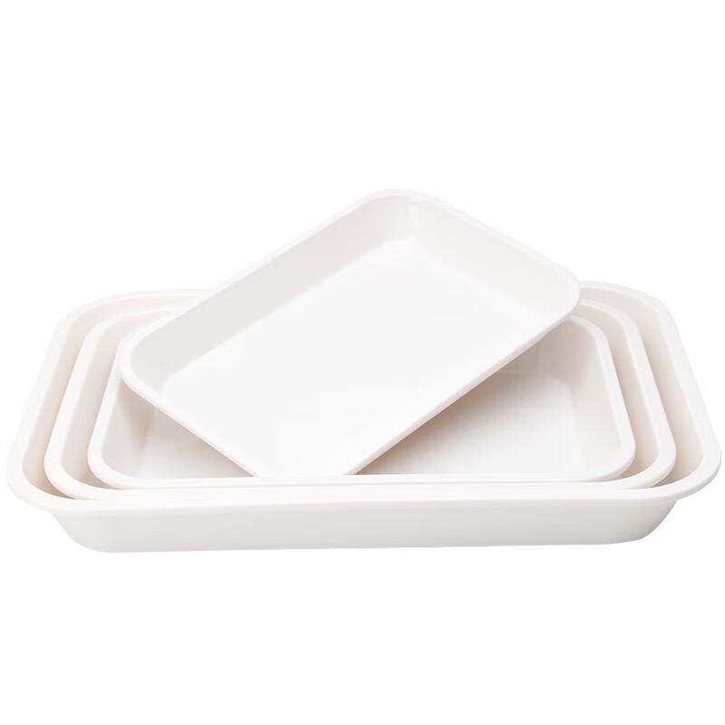 Yi Shu Xiang White Rectangular Melamine Serving Trays