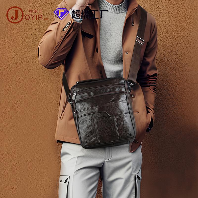 Men's Satchel Trendy New Cowhide Shoulder Bag Business Leather Men's Messenger Bag Casual Fashion Men's Bag