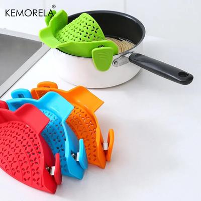 Colino in Silicone per Pentola Clip-on per Alimenti Universale Anti-schizzo Colino per Padella Pasta Riso e Frutta - Accessorio da Cucina