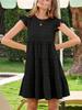 Womens Ruffle Sleeve Mini Dress Loose Fit Babydoll Summer Beach Sundress
