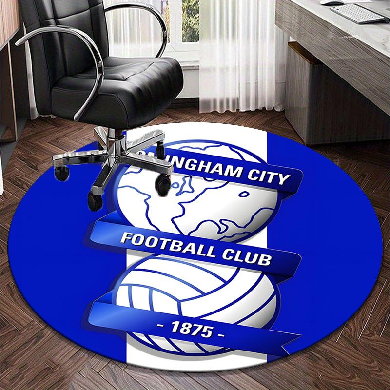 1PC round rug Birming-ham Football Club Printed Round Area Rug ,Rug For Home Office, Round Chair Rug, Decorative Carpet Fan gifts Christmas gift