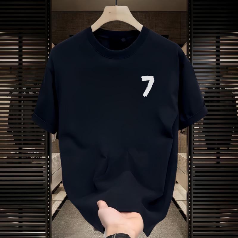 Mens American Heavy Weight Loose Pure Cotton Short Sleeve Casual Street Printed T Shirt