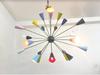 Mid Century 24 Multi Color Shade Metal Big Sputnik Chandelier Light Designer Ceiling Fixture Mid Century Ceiling Light Fixture
