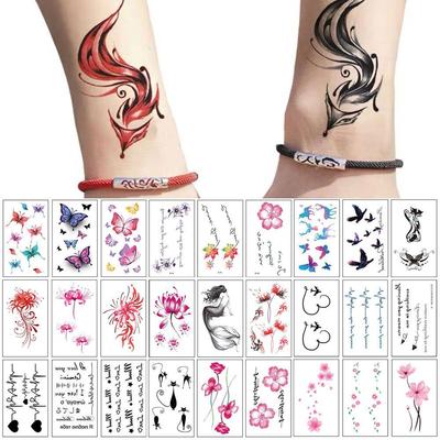 30 Stück Mode Temporäre Tattoos Farbige Zeichensimulation Tattoos Aufkleber Wasserdichte Fake Tatto Kunst Körperaufkleber