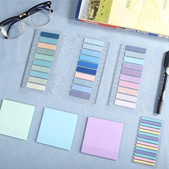 Sticky Notes Roamall Post-it 3 Types 1050 Sheets Thin Planner Stickers Semi-transparent Colorful Strong Adhesive Highlight Strips Index Transparent