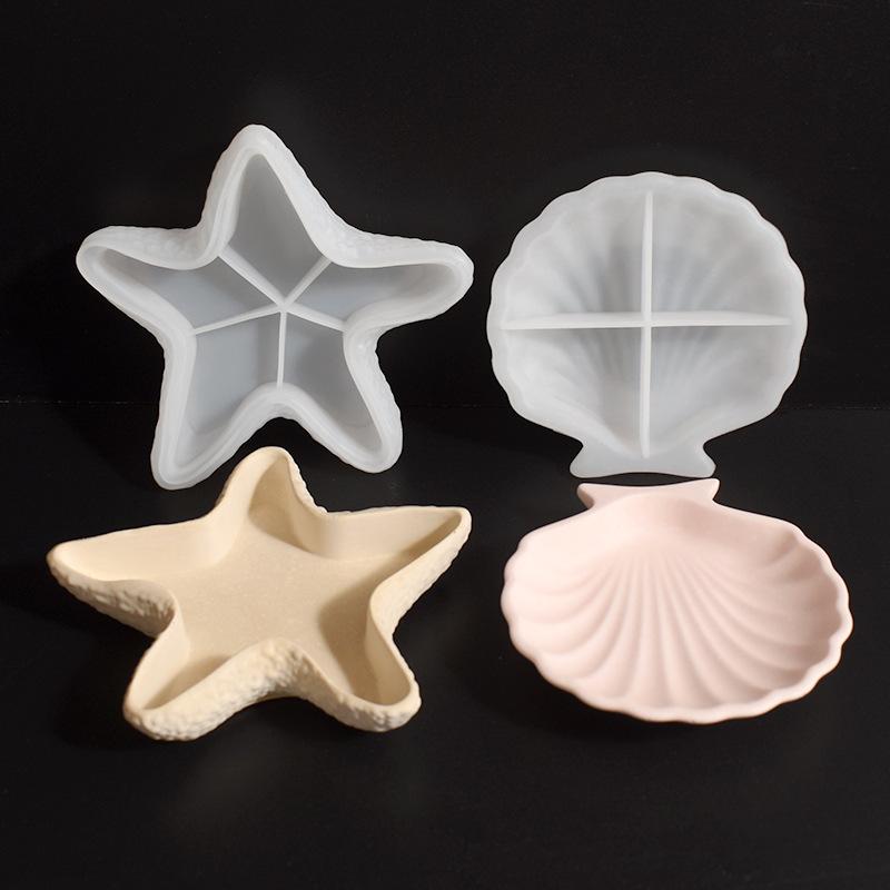 Seashell Starfish Shaped Silicone Mould Multipurpose Craft Mold for Candle Plaster Resin Ornament Making