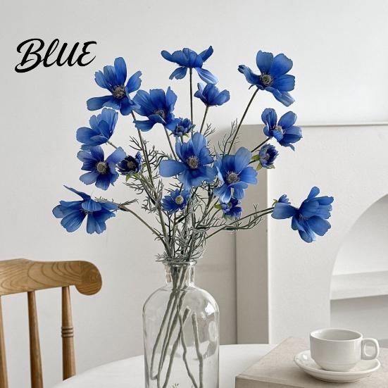 Long Lasting Floral Realistic Maintenance Cosmos Stem Flowers Decor Artificial Faux Fake Free Flowers for Dining Table Centerpieces Wedding
