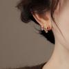 Real gold electroplated silver needle zircon pony stud earrings natal year design sense niche earrings light luxury high sense earrings women