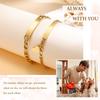 Personalized Matching Bracelet Couples, Stainless Steel Figaro Cuban Chain Link, Heart Danglin Engraving ID Bracelets