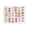 18Pairs Set Gold Silver Studs Earrings Elegant Mixed Style Heart and Flower Earrings Accessory for Fashion Lovers