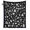 Cozy Bed Throw for Creative Adults Halloween DIY Coloring Blanket, Blanket with Ghost Patterns, Color Your Machine Washable Sofa Own And Kids,
