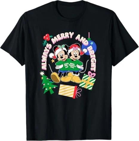 Mickey Minnie Christmas Always Merry TShirt Unisex S