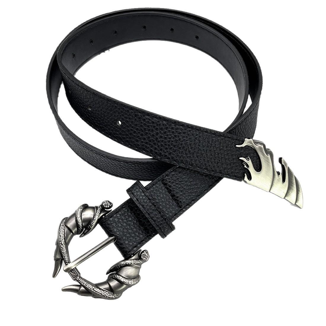 

Пояс особой формы с двойной змеиной обмоткой, пряжка в виде когтя дракона, нишевый дизайн, аксессуары для брюк, мужской ремень, ремень с изображением свечного дракона 110Cm long 2.8cm wide