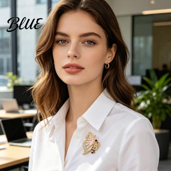 Anti-rust Brooch Zinc Alloy Pin Butterfly Shape Lapel Badge