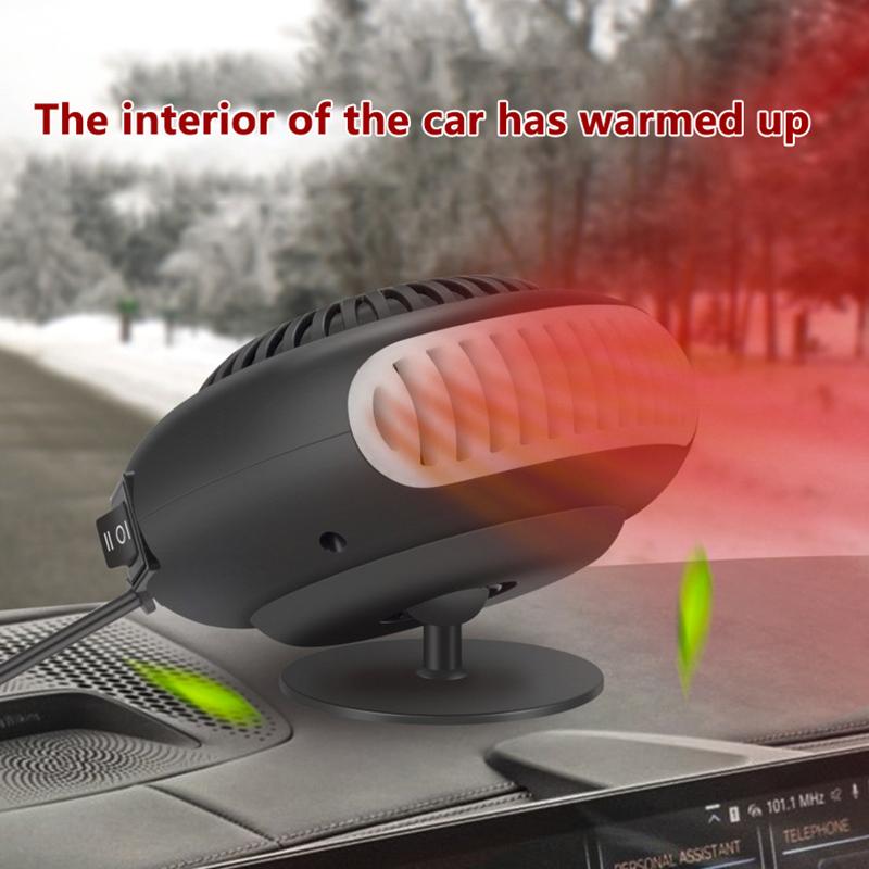Defrosting Car Heater Portable Car Heater With Fast Heating Low Noise 360-Degree Rotary Base For Small Size Car Interior