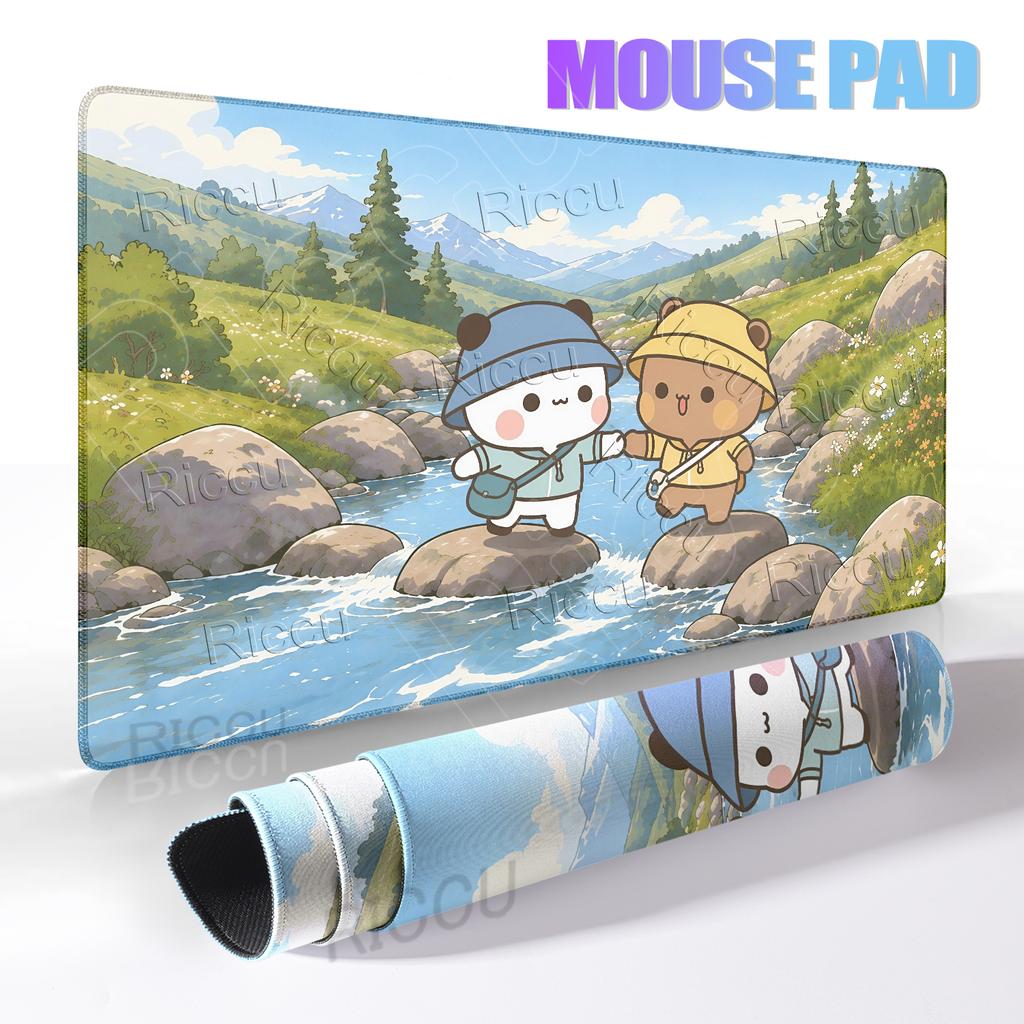Cartoon BuBu DuDu Panda Kawaii Mauspads Gaming Computer Natürlicher Gummi Schreibtischunterlagen Gamer Büro Tastatur Niedlicher Kleiner Bär Teppich