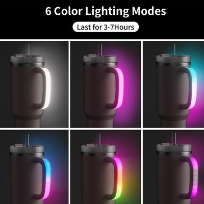 New Water Bottle Handle Protector for Stanley Cup 40Oz//30Oz, 6 Colors LED Light-Up Handle Cover Non-Slip Protect  Accessories