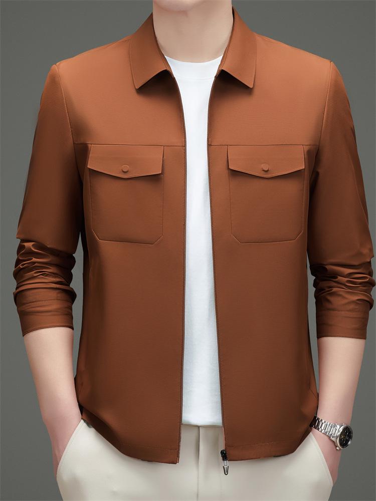 2026 Men's Spring Lapel Zipper Jacket: Casual, Trendy, and Versatile for Middle-aged Dads