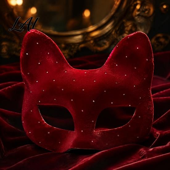Lightweight Eye Masque for Theme Parties Cat Masquerade Masque Sparkly Sequins/Velvet/Black Half Face Stylish Costume Events Women Men Halloween