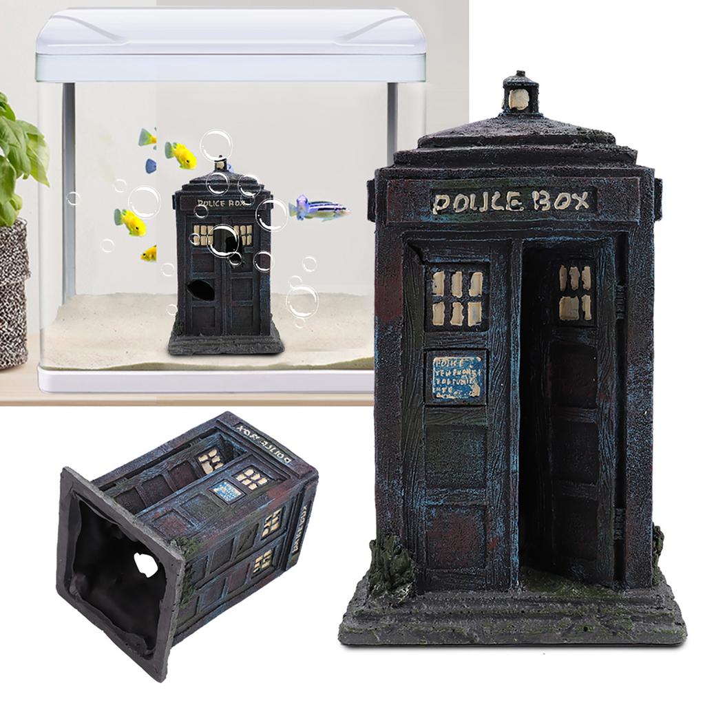 Durable Simulation Resin Sentry Box Fish Tank Aquarium Ornaments Decor Accessory
