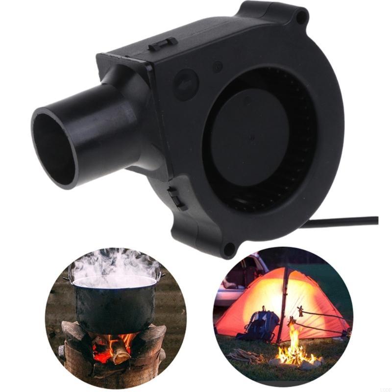 UK/EU Plug Outdoor Cooking BBQ Adjustable Speed Blower Portable Barbeque Air Blower for Barbecue Camping Hiking