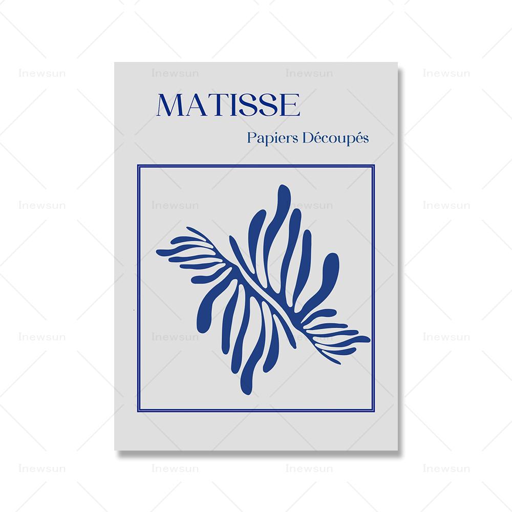 Modrý tisk Matisse Abstraktní nástěnné umění Plakáty a tisky Květinové plátno Obrazy na zeď Obývací pokoj Domácí dekorace