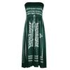 Women's Summer Sexy Strapless Sleeveless  Boho Print Ruched Beach Dress