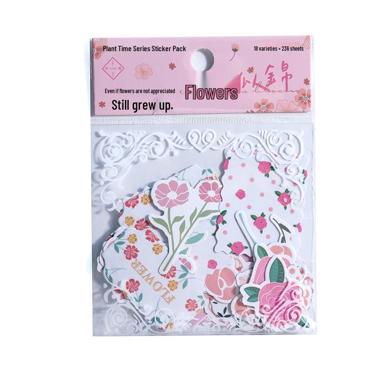 Plant Time Series DIY Journal Stickers: 36 Sheets, 8 Styles for Decoration