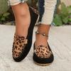 Women's Leopard Print Slip-On Flats - Lightweight Fabric Upper Durable PU Sole Round Toe Comfort for All-Season Casual Wear Animal Print Fashion Shoes