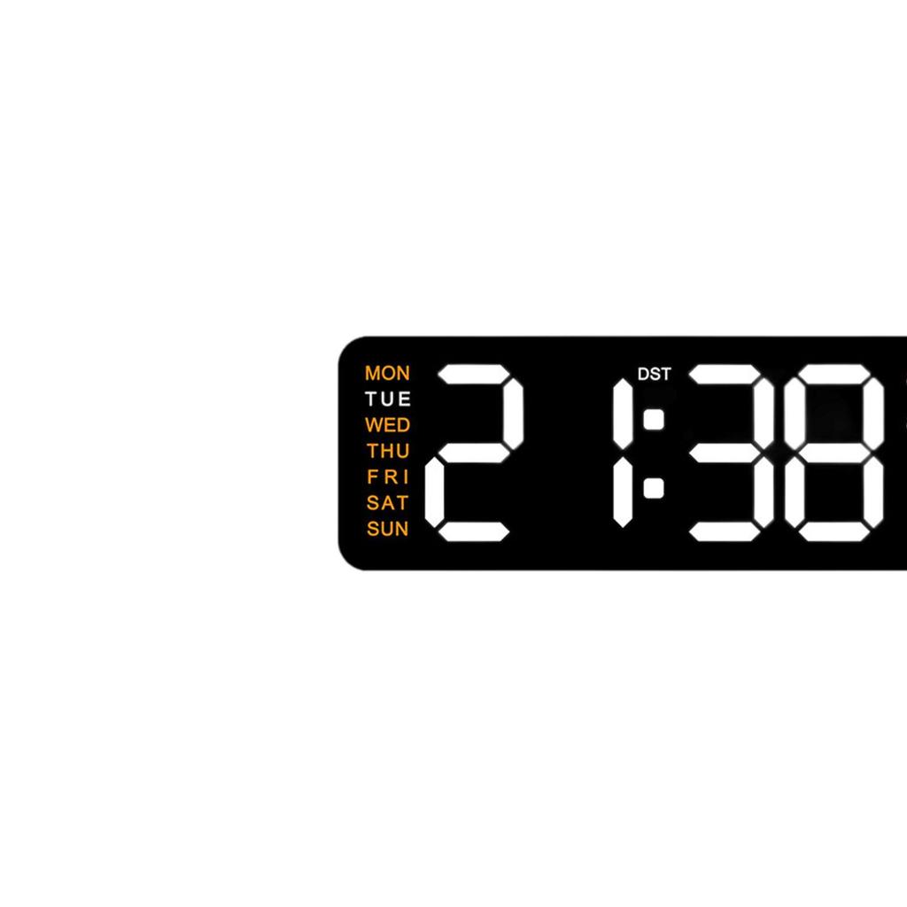 Digital Alarm Clock LED Display Memory Function 12/24H with Temperature Humidity Week Shows Plastic Desk Clock for Wall Hanging