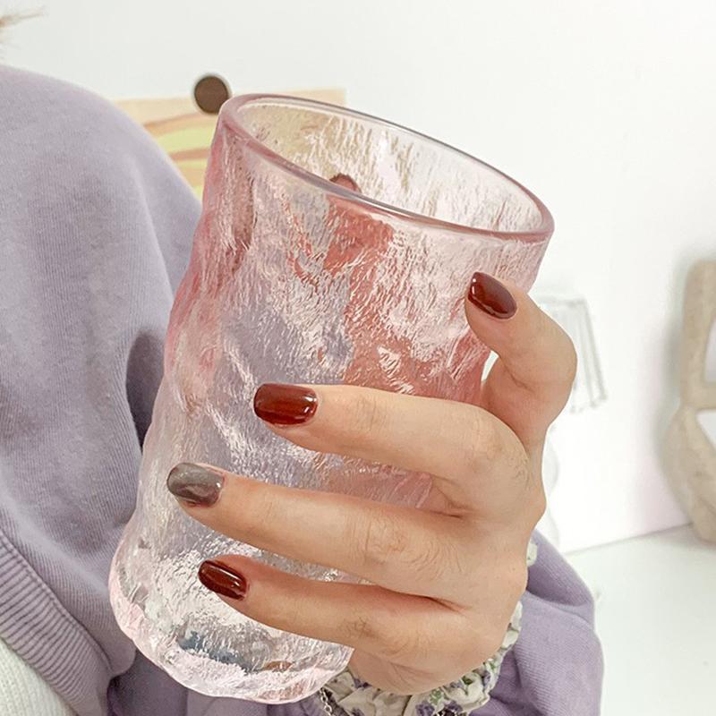 Bottled Water Frosted Pink Whiskey Glass Cup Wine Glasses Drinks Cup Luxury Cups Bar Kitchen Glasses Camping Creative Drinkware